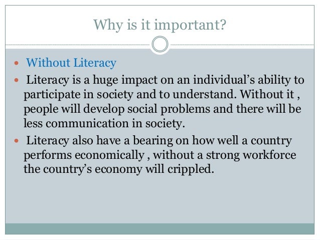 importance of literacy pdf Why literacy is important